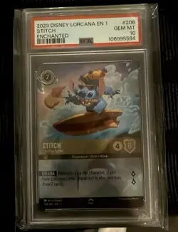 Disney Lorcana Stitch Carefree Surfer Enchantment PSA 10 - Image 1