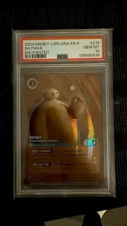 2024 DISNEY LORCANA ENGLISH AZURITE SEA ENCHANTED #218 BAYMAX PSA 10 - Image 1