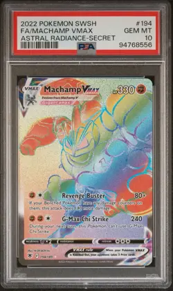 Pokemon TCG Astral Radiance Secret Full Art MACHAMP VMAX #194 PSA 10 GEM MINT - Image 1