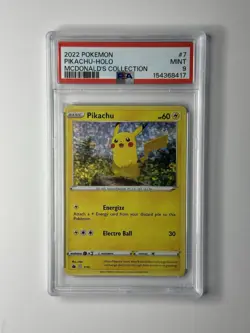 Pokemon 2022 Pikachu McDonald’s Collection Holo Promo #7 PSA 9 MINT - Image 1