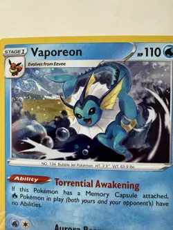 Vaporeon [ HD SWIRL ] - 030/185 - Cosmos Holo - Vivid Voltage Promo - Pokemon NM - Image 1