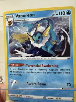 Vaporeon [ HD SWIRL ] - 030/185 - Cosmos Holo - Vivid Voltage Promo - Pokemon NM - Image 2