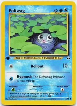 Poliwag 62/75 Common Neo Discovery Pokemon 1st Edition Near Mint - Image 1