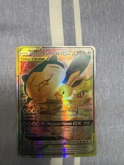 Pokemon Eevee & Snorlax GX TAG TEAM Promo Holo SM169 Sm HP 270 Card - Image 1