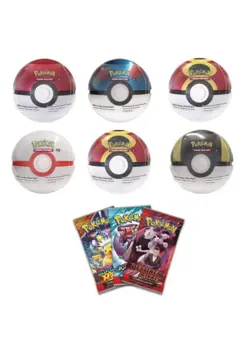 6 x Pokemon TCG Pokeball Tins - 18 Booster Packs Factory Sealed Costco Confirmed - Image 1