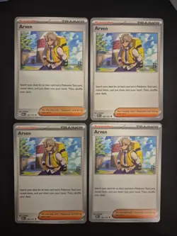 4x Arven Playset 186/197 Obsidian Flames Pokemon TCG NM - Image 1