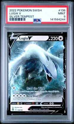 2022 Pokemon SW&SH SILVER TEMPEST #138 LUGIA V FULL ART RARE | PSA 9 | POKEMON - Image 1