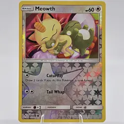 Pokemon TCG Meowth 147/214 Unbroken Bonds Reverse Holo Rare LP/NM - Image 1