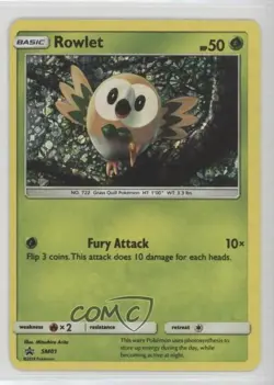 Rowlet (General Mills 2017) Holo Pokemon Sun & Moon Black Star Promo #SM01 - Image 1