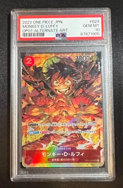 One Piece Japan Monkey D. Luffy 0P01-ATL Art #024 2022 Graded PSA Gem MT 10 E2 - Image 1