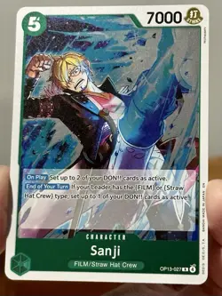 Sanji OP13-027 Foil Rare One Piece TCG, Carrying On His Will NM English - Image 1