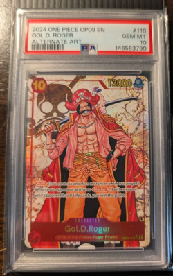 ONE PIECE GOL D. ROGER 2024 OP09-EMPERORS IN THE NEW WORLD #118 ALT ART PSA 10 - Image 1