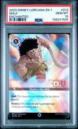 PSA 10 Disney Lorcana The First Chapter Maui Hero To All 212/204 Enchanted - Image 1