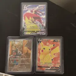 3 Card Set: Pokemon Blaziken VMAX, Pikachu V, Minikyu - Image 1