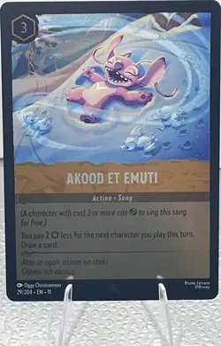Disney Lorcana Stitch - Akood Et Emuti 29/204 Action Song Card English Cold Foil - Image 1