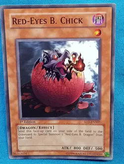 YuGiOh Cards - Red-Eyes B. Chick - SD1-EN007 **Near Mint** - Image 1