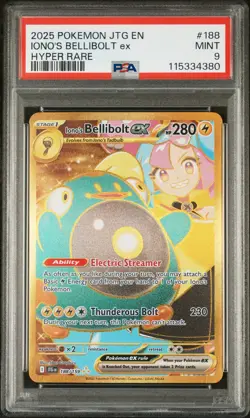 PSA 9 Ionos Bellibolt EX 188/159 Gold Hyper Rare Pokemon Card Journey Together - Image 1