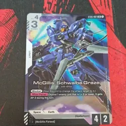 Bandai McGillis' Schwalbe Graze ST05-007 Gundam War TCG Unit Card R Blocker - Image 1