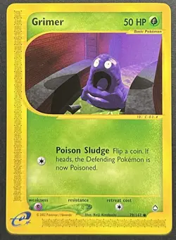 GRIMER Non-Holo 79/147 Aquapolis Pokemon Card WOTC 2002 NM - Image 1