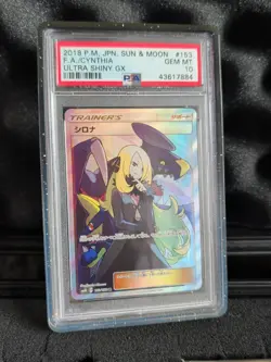 PSA 10 Cynthia SR 153/150 Ultra Shiny GX #153 FA Japanese 2018 Pokemon Sun Moon - Image 1