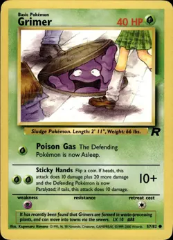 Grimer 57/82 Common Team Rocket Pokemon Unlimited Lightly Played - Image 1
