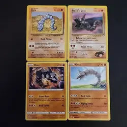 Pokemon TCG Onix Lot of 4 - Trainer Brock - Base, Gym Heroes, Go, Sword & Shield - Image 1