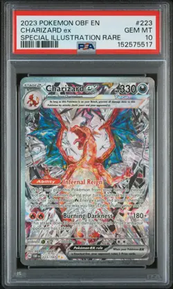 2023 POKEMON OBF EN-OBSIDIAN FLAMES #223 CHARIZARD EX PSA 10 - Image 1