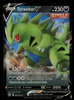 Tyranitar V 097/163 Holo V Rare Battle Styles Pokemon Near Mint - Image 1