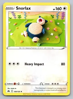 SNORLAX 109/159 ASAKO ITO RARE CROWN ZENITH POKEMON NM - Image 1