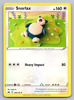 SNORLAX 109/159 ASAKO ITO RARE CROWN ZENITH POKEMON NM - Image 1