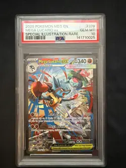 Pokemon Mega Lucario ex 179/132 Me01 Special Illustration Rare PSA 10 - Image 1