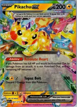 PIKACHU EX 057/191 DOUBLE RARE SURGING SPARKS POKEMON NM/M - Image 1