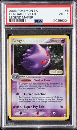 2006 POKEMON EX LEGEND MAKER #5 GENGAR-REVERSE FOIL PSA 4 - Image 1