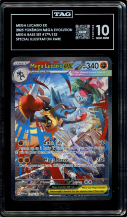 Pokemon Mega Lucario EX SIR Mega Evolution 179/132 TAG 10 - Image 1