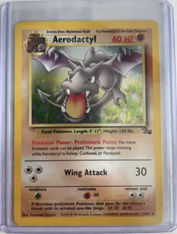 Pokemon TCG Unlimited Fossil Set Aerodactyl 1/62 LP - Image 1