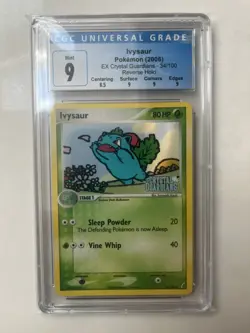 Pokemon TCG Ivysaur 34/100 EX Crystal Guardians Reverse Holo CGC 9 Mint PSA - Image 1