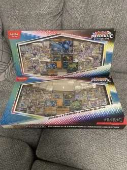 Pokemon Prismatic Evolutions Lucario EX Tyranitar Ex Premium Collection LOT OF 2 - Image 1