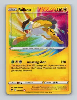 Raikou 050 2020 Pokemon Vivid Voltage Amazing Rare Card NM+ (a) - Image 1