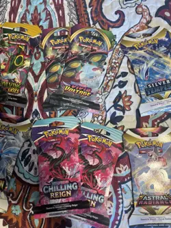 16 Total Packs From 8 Pokemon Sword And Shield Sets Including 2 Evolving Skies! - Image 5