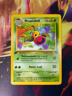 Weepinbell 48/64 MP-DMG Uncommon 1st Edition Jungle 1999 Pokemon TCG - Image 1