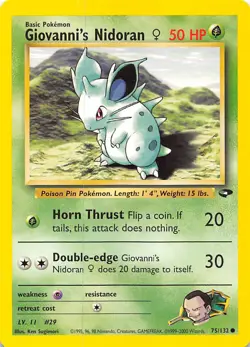 Giovanni's Nidoran F 075/132 Gym Challenge Pokemon - Image 1