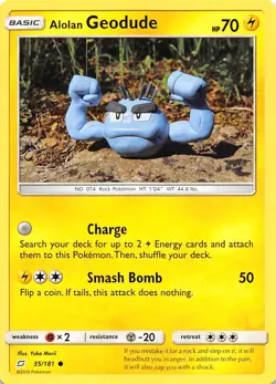 Alolan Geodude 35 35/181 SM Team Up Pokemon - Image 1