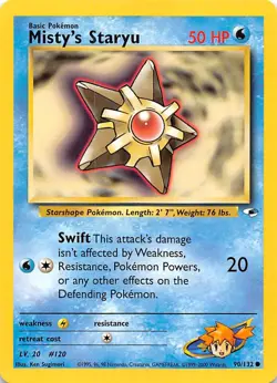Misty's Staryu 090/132 Gym Heroes Pokemon - Image 1