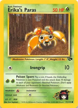 Erika's Paras 071/132 Gym Challenge Pokemon - Image 1