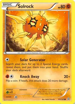 Solrock 83/160 XY Primal Clash Pokemon - Image 1