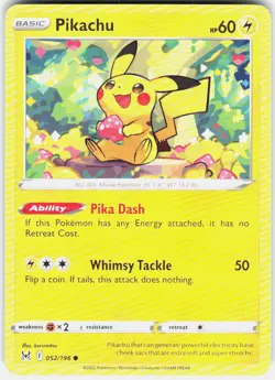 Pikachu 052/196 SWSH11: Lost Origin Pokemon - Image 1