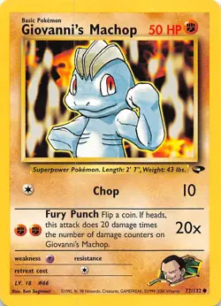 Giovanni's Machop 072/132 Gym Challenge Pokemon - Image 1