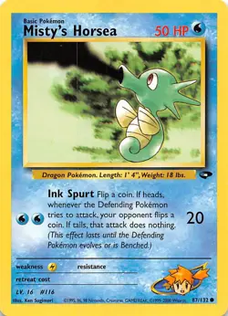Misty's Horsea 087/132 Gym Challenge Pokemon - Image 1