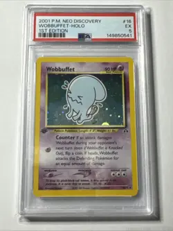 Pokemon Wobbuffet Neo Discovery 1st Edition Holo Rare #16 PSA 5 EX - Image 1