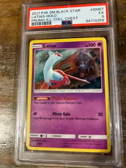 POKEMON 2017 BS Promo Shining Legends Coll Chest LATIAS Holo SM87 PSA 5 - Image 1